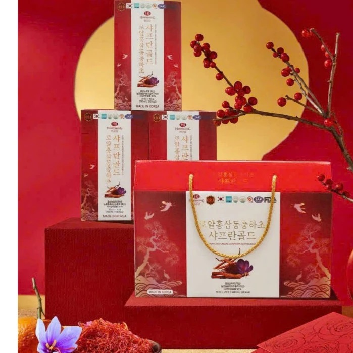 Nước Hồng Sâm Saffron Đông Trùng Hạ Thảo 20 gói x 70ml